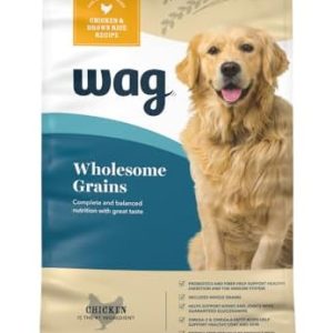 Amazon Brand – Wag Dry Dog Food, Chicken and Brown Rice, 30 lb Bag