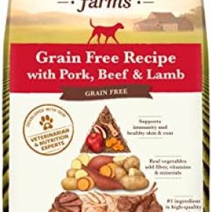 Whole Earth Farms Natural Grain Free Dry Kibble, Wholesome And Healthy Dog Food, Pork, Beef, And Lamb Recipe – 25 LB Bag