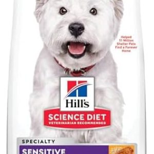 Hill’s Science Diet Sensitive Stomach & Skin, Adult 1-6, Stomach & Skin Sensitivity Support, Small Kibble, Dry Dog Food, Chicken Recipe, 15 lb Bag