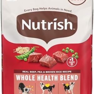 Nutrish Real Beef, Pea & Brown Rice Recipe Whole Health Blend Dry Dog Food, 40 lb. Bag, Packaging May Vary (Rachael Ray)