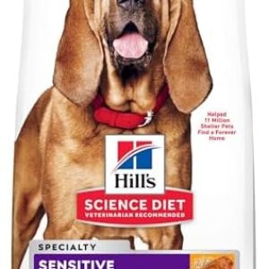 Hill’s Science Diet Sensitive Stomach & Skin, Adult 1-5, Large Breed Stomach & Skin Sensitivity Support, Dry Dog Food, Chicken Recipe, 30 lb Bag