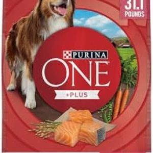 Purina ONE Natural, Sensitive Stomach Dry Dog Food, +Plus Skin & Coat Formula – 31.1 lb. Bag