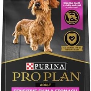 Purina Pro Plan Sensitive Skin and Sensitive Stomach Small Breed Dog Food, Salmon & Rice Formula – 4 lb. Bag