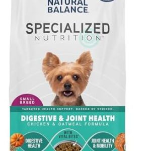 Natural Balance Specialized Nutrition Dry Dog Food with Chicken and Oatmeal for Dogs, Small Breed Digestive & Joint Health, Natural Ingredients with Added Vitamins & Minerals – 3.5 lbs