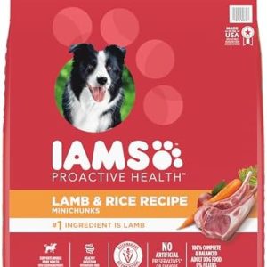 IAMS Minichunks Adult Dry Dog Food Lamb & Rice Recipe Dog Kibble, 30 lb. Bag