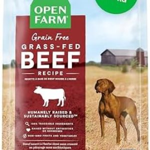 Open Farm, Grain-Free Dry Dog Food, Complete & Balanced Kibble, Sustainably & Ethically Sourced Ingredients, Non-GMO Veggies & Superfoods to Support Overall Health, Grass-Fed Beef Recipe, 11lb Bag