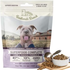 Superfood Complete, Air-Dried Adult Dog Food – High Protein, Zero Fillers, Superfood Nutrition by Katherine Heigl (24 oz, Lamb & Venison)