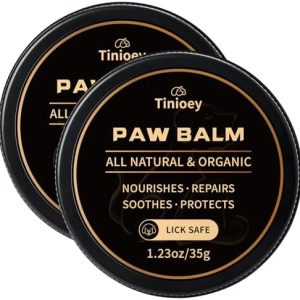 All-Natural Lick Safe Dog Paw Balm for Dogs & Cats | 2 Pack Dog Paw Pad Balm Paw Protector, Moisturizer & Soother for Dry Cracked Paws & Noses | Snout Soother for Dogs (1.23oz*2)