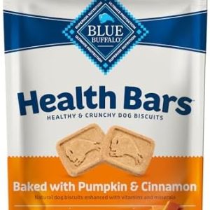 Blue Buffalo Health Bars Crunchy Dog Biscuits, Oven-Baked With Natural Ingredients, Pumpkin & Cinnamon, 16-oz Bag