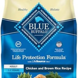 Blue Buffalo Life Protection Formula Adult Dry Dog Food, Helps Build and Maintain Strong Muscles, Made with Natural Ingredients, Chicken & Brown Rice Recipe, 30-lb. Bag