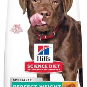 Hill’s Science Diet Perfect Weight, Adult 1-5, Large Breed Weight Management Support, Dry Dog Food, Chicken Recipe, 25 lb Bag