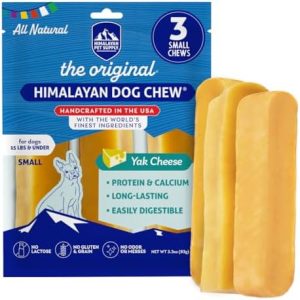 Himalayan Dog Chew Original Yak Cheese Dog Chew, 3 Small Sticks, 1.1 oz, Gluten Free, Healthy Dog Treats, Grain & Lactose Free 100% Natural, Long Lasting Dog Chews for Dogs Under 15 lbs