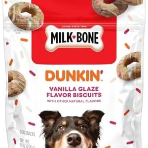 Milk-Bone Limited Edition Dunkin’ Vanilla Glaze Flavor Biscuit Dog Treats, 8 Ounce