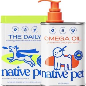 Native Pet Pack Leaders Bundle – Daily Dog Multivitamin (7 oz.) & Omega Oil for Dogs (8 oz.)