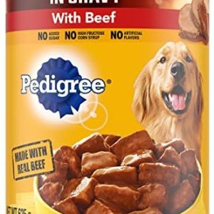 PEDIGREE CHOICE CUTS IN GRAVY Adult Canned Soft Wet Dog Food with Beef, 22 oz. Cans (Pack of 12)